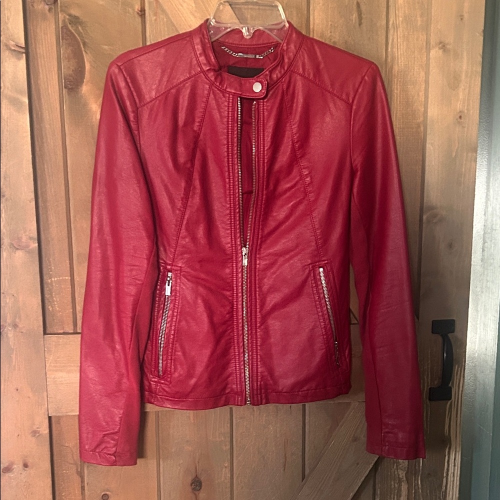 Express Vibrant Red Leather Jacket